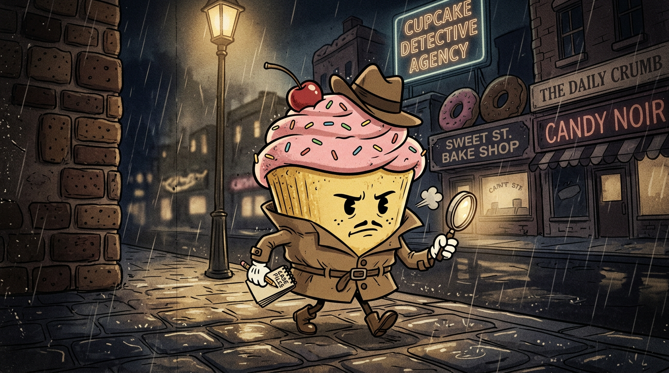 Cupcake detective character