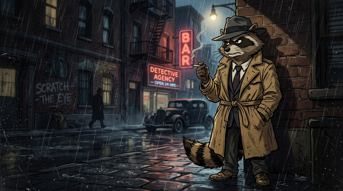 Detective Raccoon character