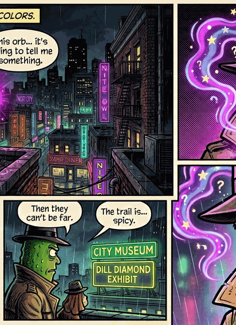 Animated preview of Dick Pickle comic pages