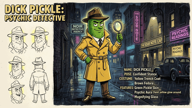 Animated slideshow of Dick Pickle character poses