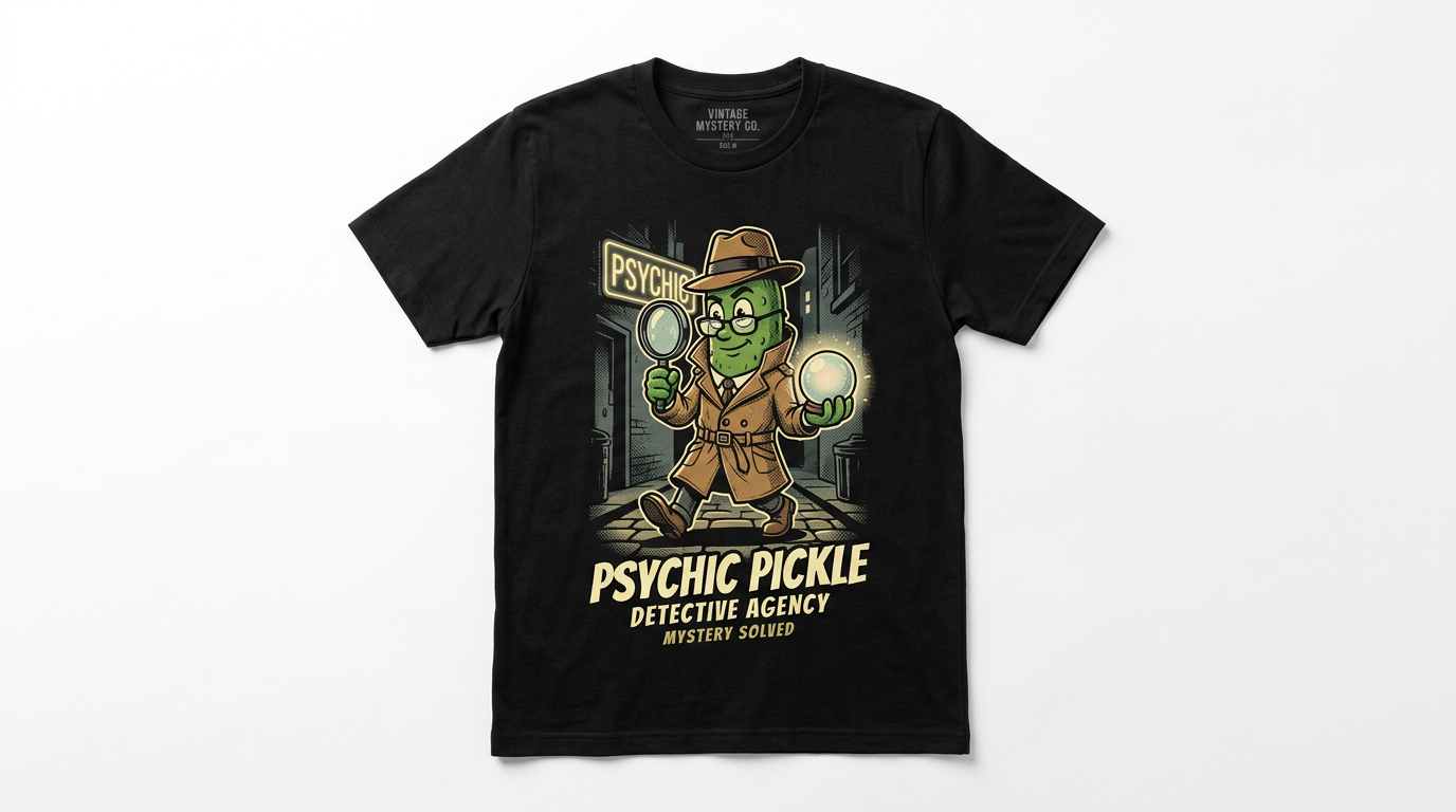 Dick Pickle Psychic Detective T-Shirt in Black